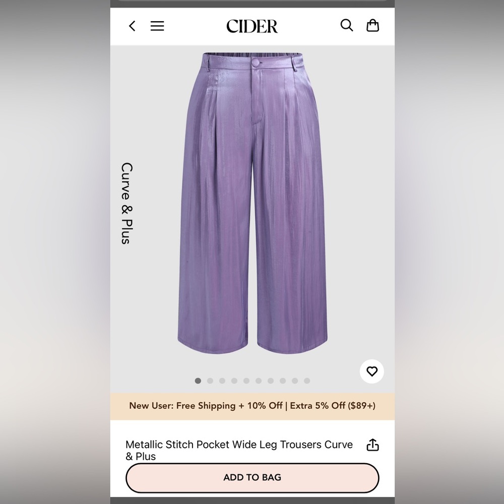 Women’s Metallic Wide Leg Trousers